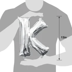 13in Air-Filled Silver Letter (A-Z) Balloons