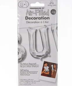 13in Air-Filled Silver Letter (A-Z) Balloons