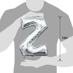 13in Air-Filled Silver Letter (A-Z) Balloons