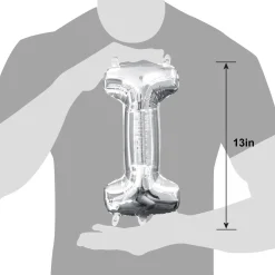 13in Air-Filled Silver Letter (A-Z) Balloons