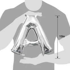 13in Air-Filled Silver Letter (A-Z) Balloons