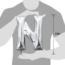 13in Air-Filled Silver Letter (A-Z) Balloons