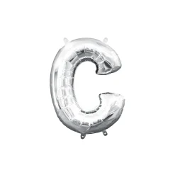 13in Air-Filled Silver Letter (A-Z) Balloons