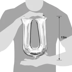 13in Air-Filled Silver Letter (A-Z) Balloons