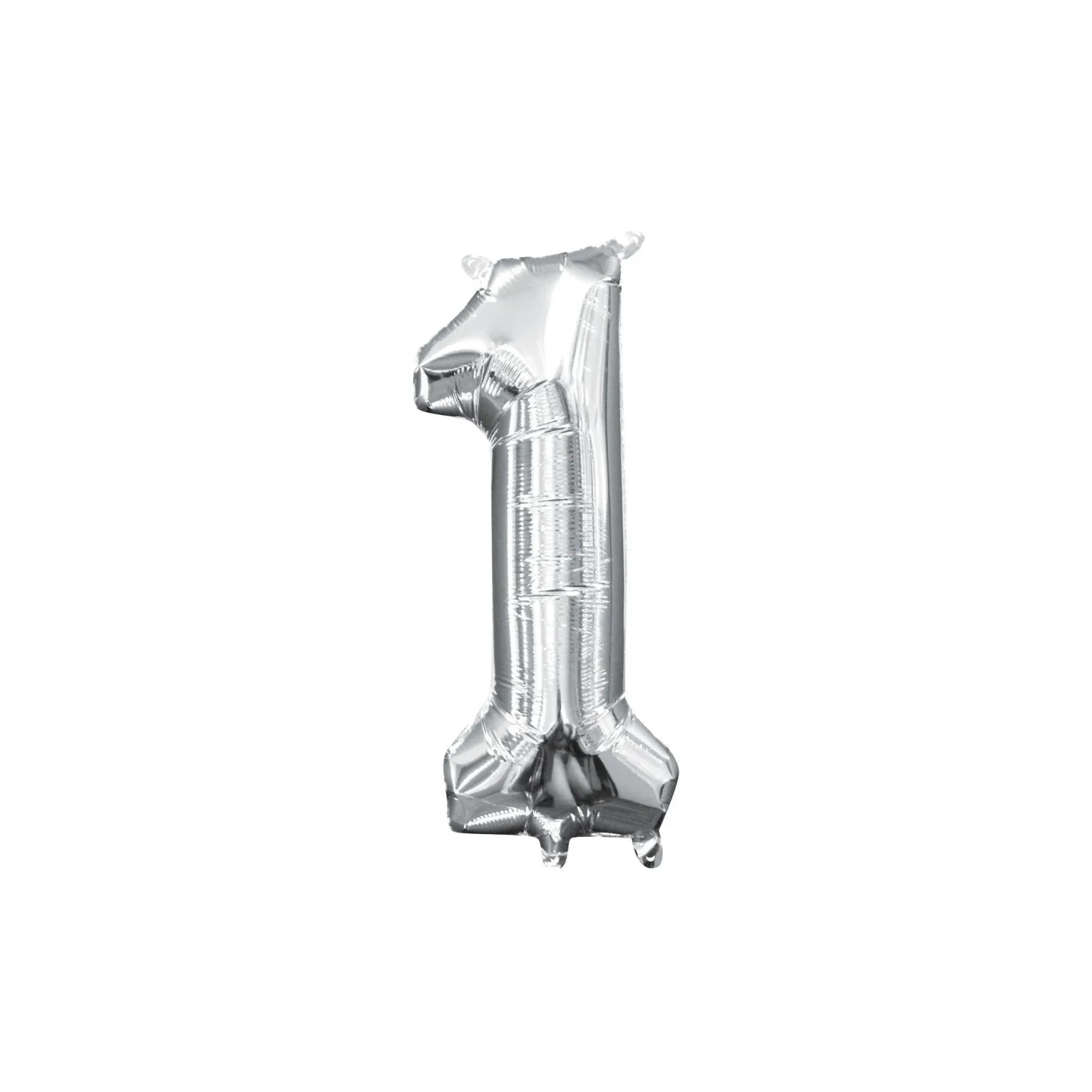 13in Air-Filled Silver Number (0-9) Balloons