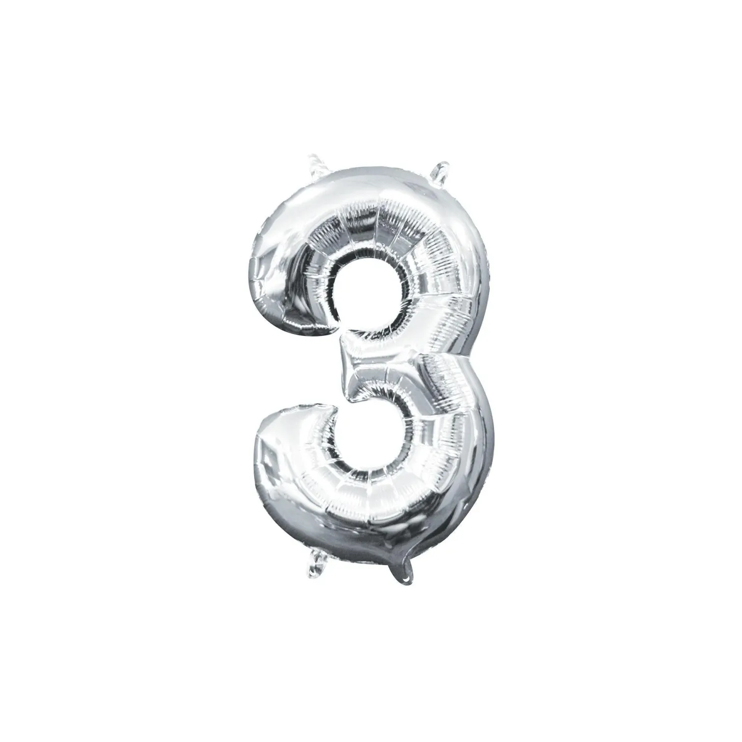 13in Air-Filled Silver Number (0-9) Balloons