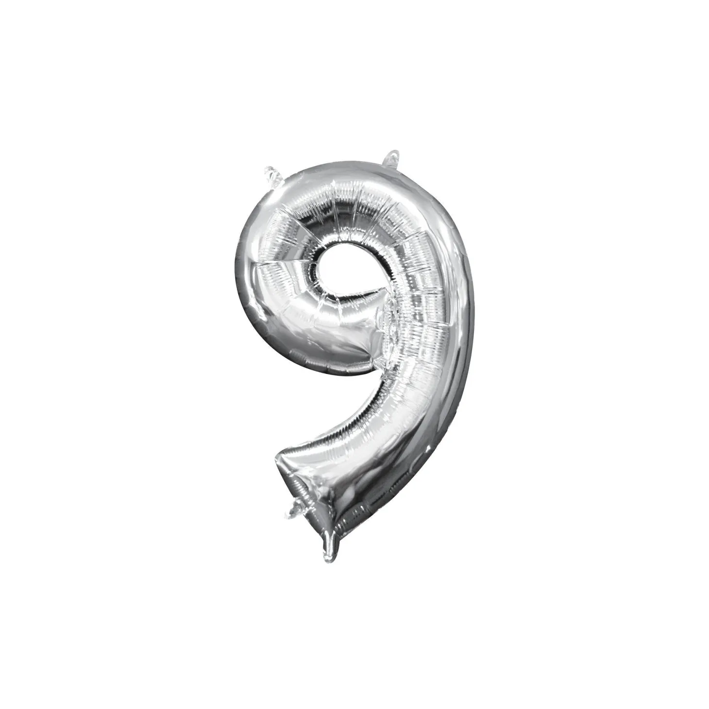 13in Air-Filled Silver Number (0-9) Balloons