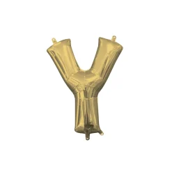 13in Air-Filled White Gold Letter (A-Z) Balloon