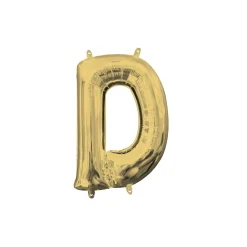 13in Air-Filled White Gold Letter (A-Z) Balloon