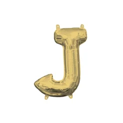 13in Air-Filled White Gold Letter (A-Z) Balloon