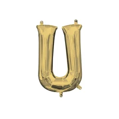 13in Air-Filled White Gold Letter (A-Z) Balloon