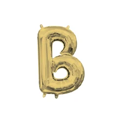 13in Air-Filled White Gold Letter (A-Z) Balloon