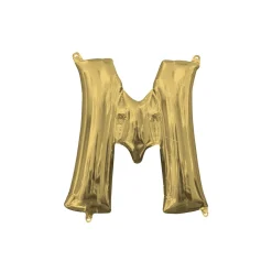 13in Air-Filled White Gold Letter (A-Z) Balloon