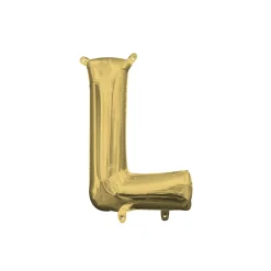 13in Air-Filled White Gold Letter (A-Z) Balloon
