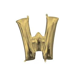 13in Air-Filled White Gold Letter (A-Z) Balloon
