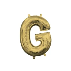 13in Air-Filled White Gold Letter (A-Z) Balloon