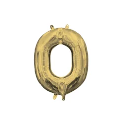 13in Air-Filled White Gold Letter (A-Z) Balloon