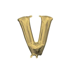 13in Air-Filled White Gold Letter (A-Z) Balloon