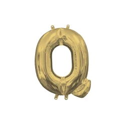 13in Air-Filled White Gold Letter (A-Z) Balloon
