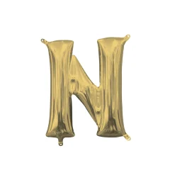 13in Air-Filled White Gold Letter (A-Z) Balloon