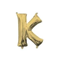 13in Air-Filled White Gold Letter (A-Z) Balloon