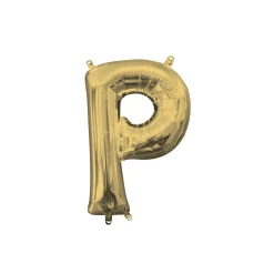13in Air-Filled White Gold Letter (A-Z) Balloon