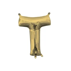 13in Air-Filled White Gold Letter (A-Z) Balloon