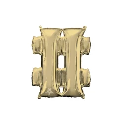 13in Air-Filled White Gold Letter (A-Z) Balloon