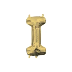 13in Air-Filled White Gold Letter (A-Z) Balloon