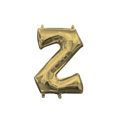 13in Air-Filled White Gold Letter (A-Z) Balloon