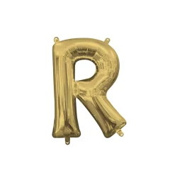 13in Air-Filled White Gold Letter (A-Z) Balloon