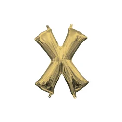 13in Air-Filled White Gold Letter (A-Z) Balloon