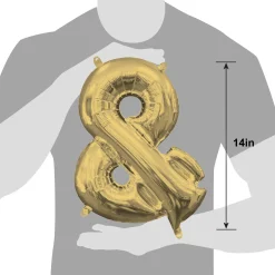 13in Air-Filled White Gold Letter (A-Z) Balloon