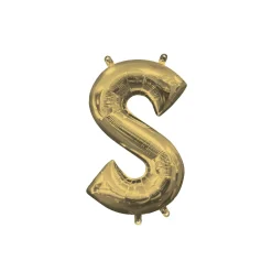 13in Air-Filled White Gold Letter (A-Z) Balloon