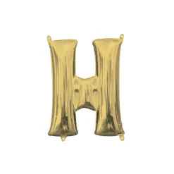 13in Air-Filled White Gold Letter (A-Z) Balloon
