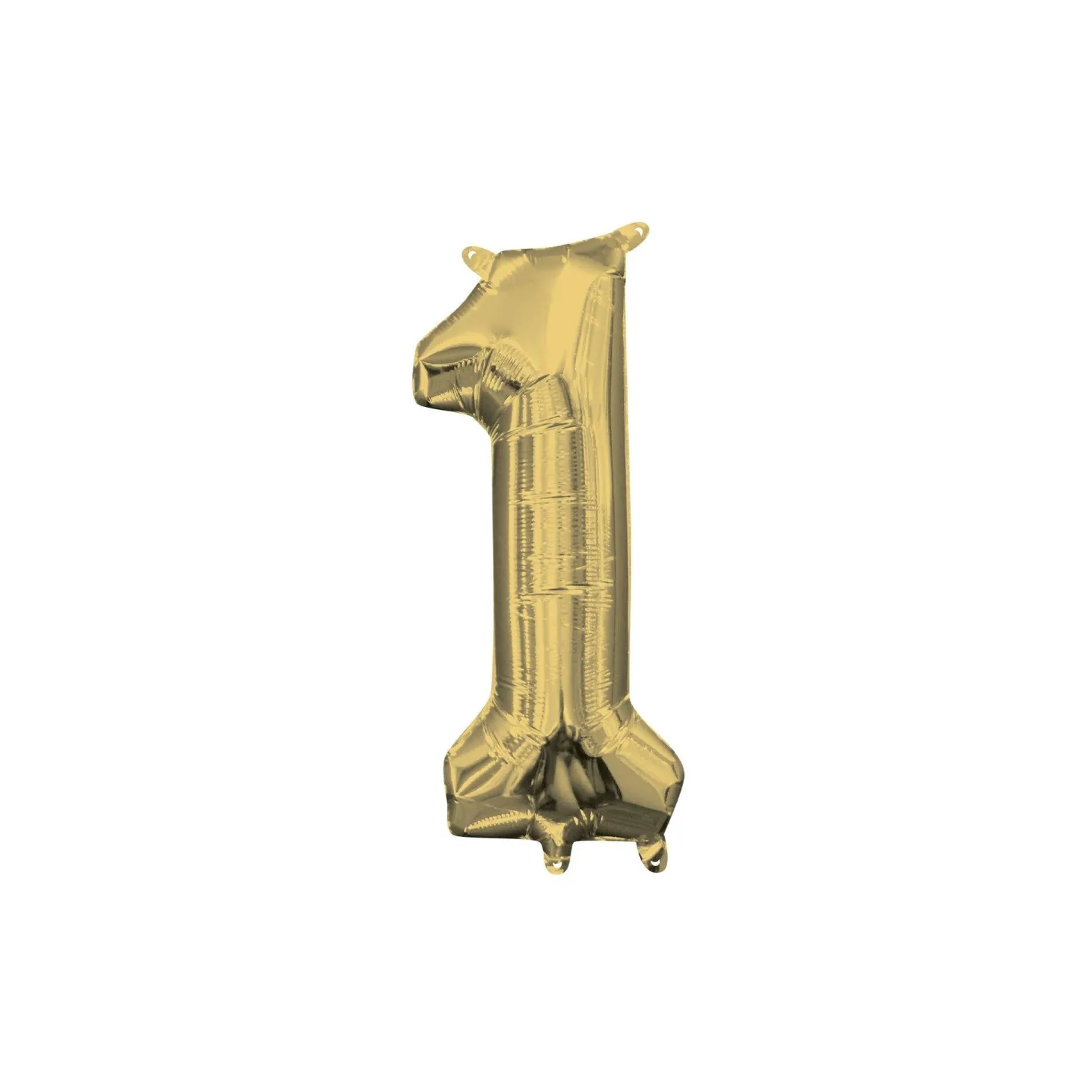 13in Air-Filled White Gold Number (0-9) Balloon