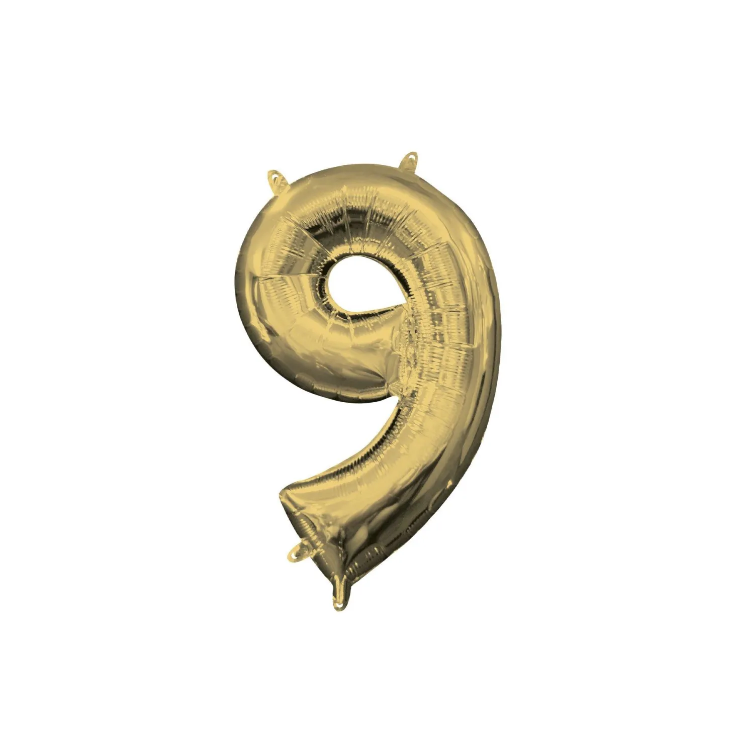 13in Air-Filled White Gold Number (0-9) Balloon