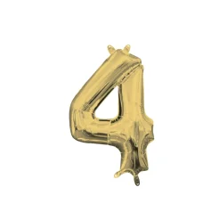 13in Air-Filled White Gold Number (0-9) Balloon
