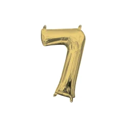 13in Air-Filled White Gold Number (0-9) Balloon