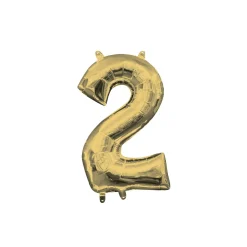 13in Air-Filled White Gold Number (0-9) Balloon