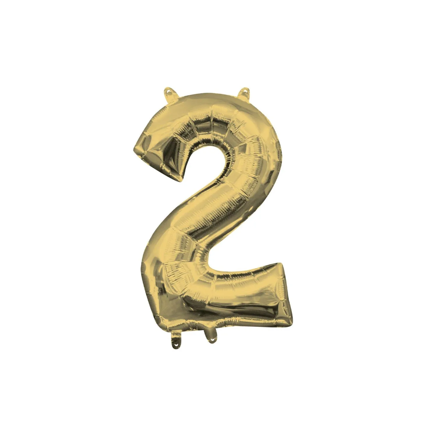 13in Air-Filled White Gold Number (0-9) Balloon