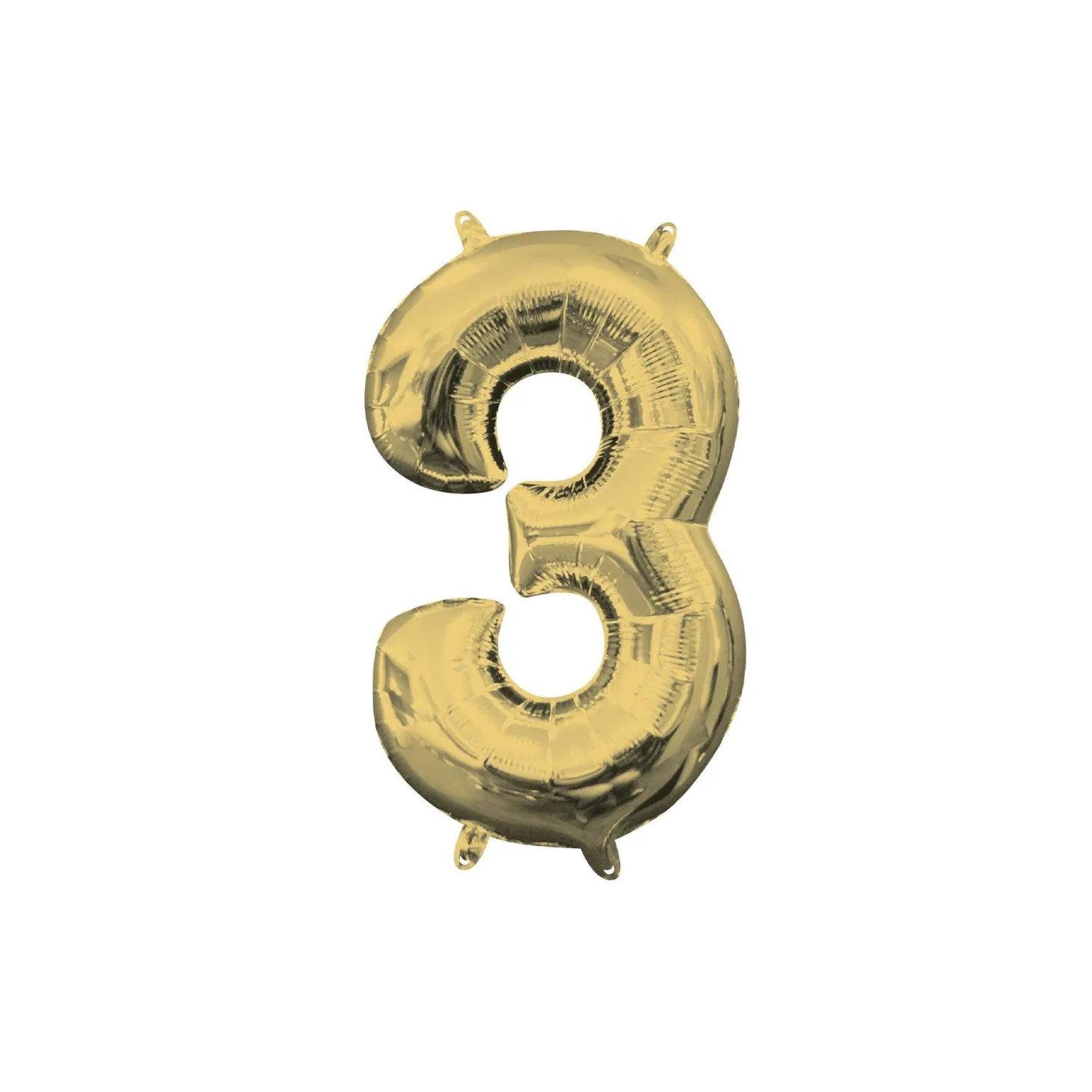 13in Air-Filled White Gold Number (0-9) Balloon