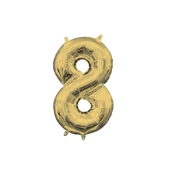 13in Air-Filled White Gold Number (0-9) Balloon