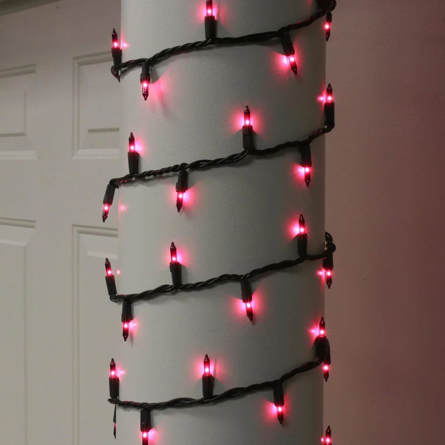 Incandescent Plastic String Lights, 100 Bulbs, 21ft, Assorted Colors