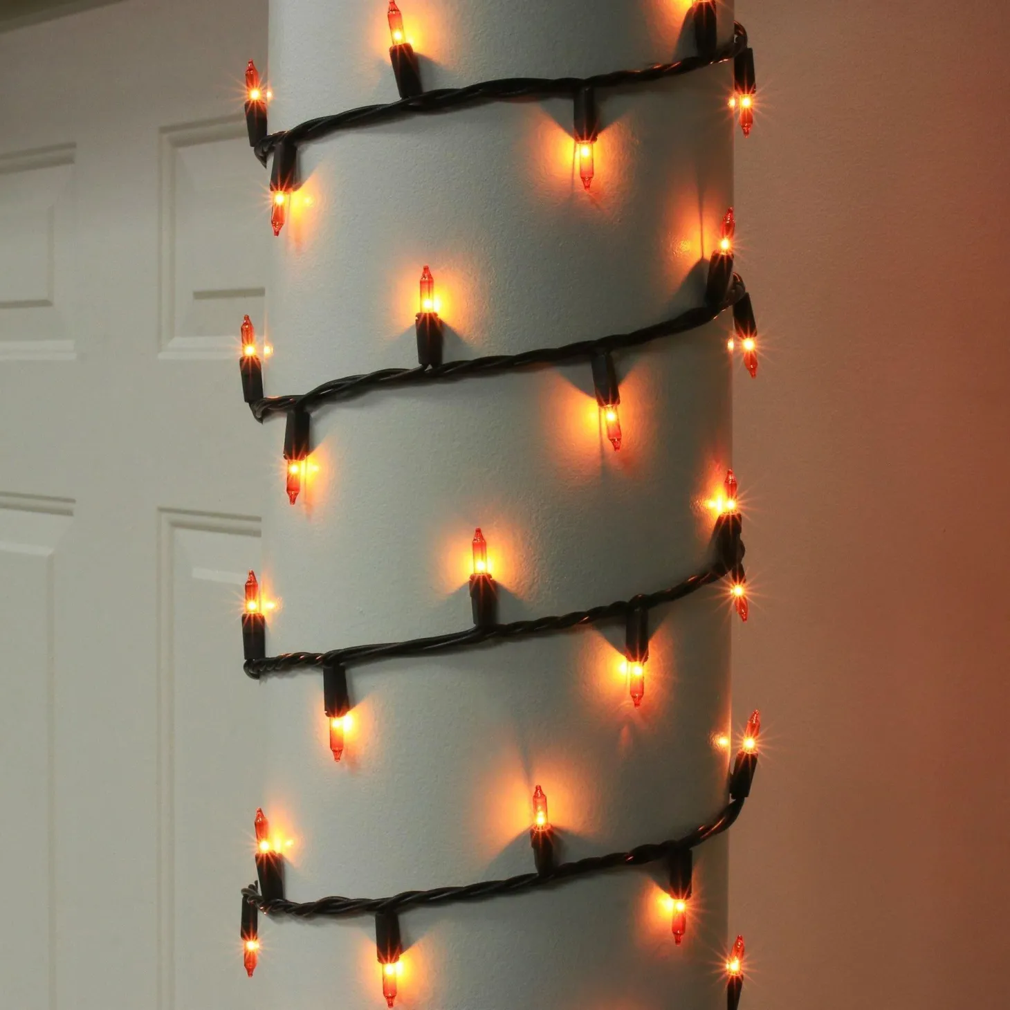 Incandescent Plastic String Lights, 100 Bulbs, 21ft, Assorted Colors