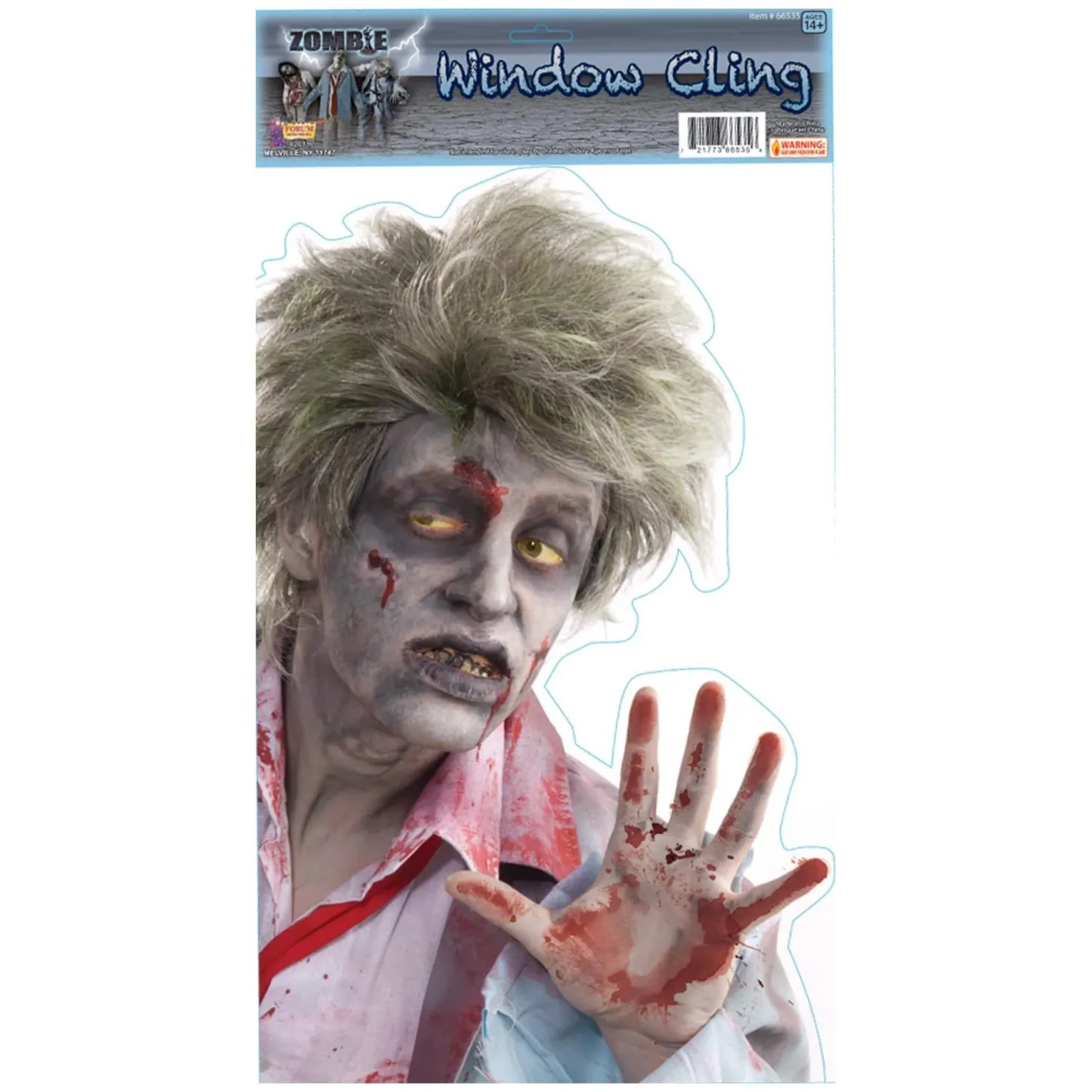 19-inch Peeping Zombie Removable Sticker