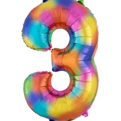 34in Number (0-9) Balloon, Assorted Colors