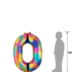 34in Number (0-9) Balloon, Assorted Colors