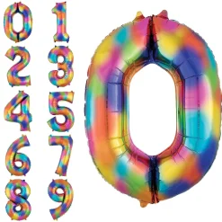 34in Number (0-9) Balloon, Assorted Colors