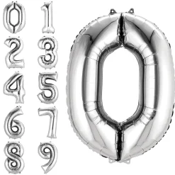 34in Number (0-9) Balloon, Assorted Colors